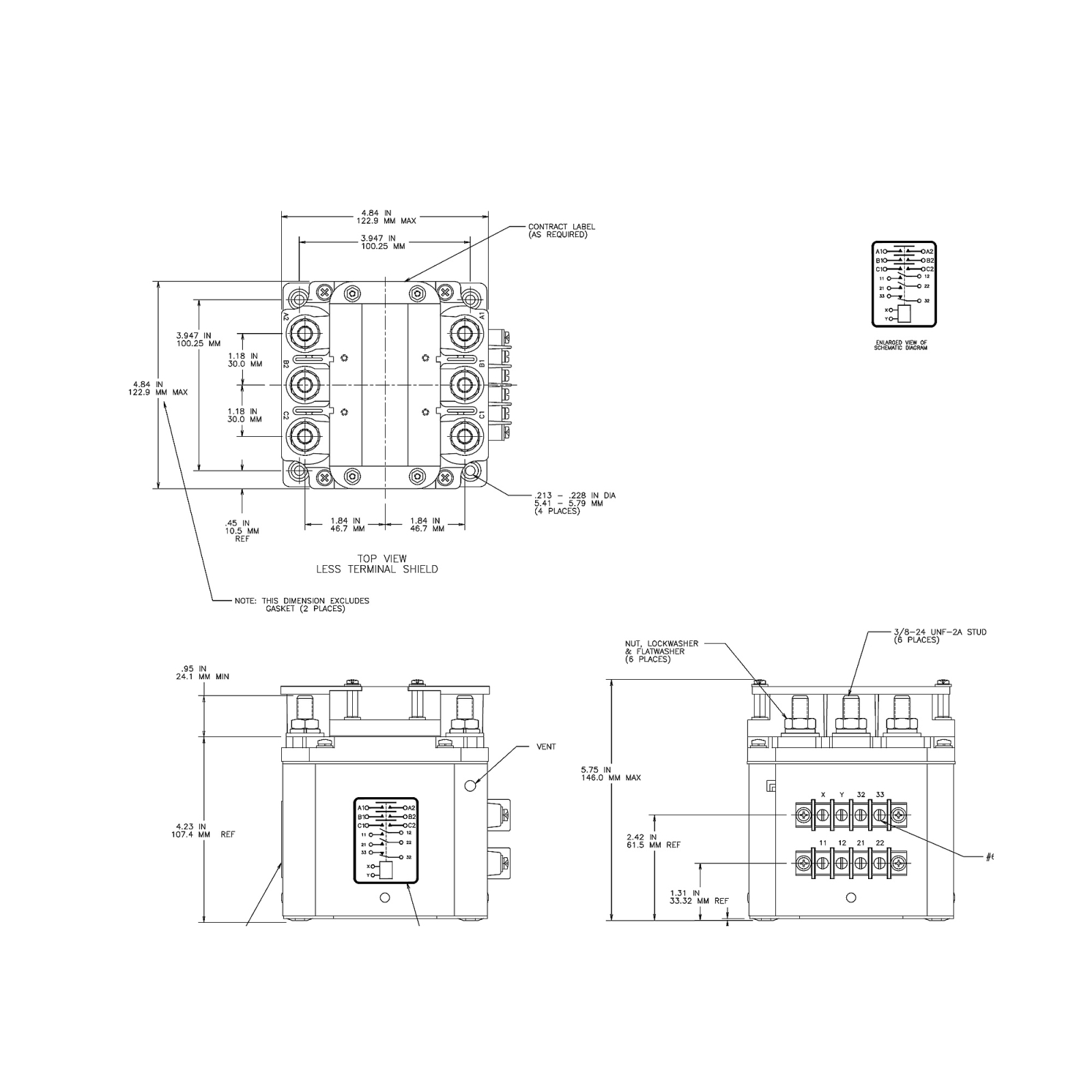 AMETEK Switch Model JAG-6 Drawing Dimensions