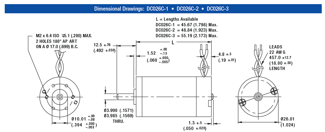 DC026C Dimensional Drawings