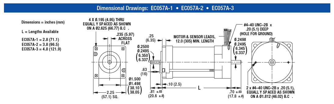 EC057A Dimensional Drawings 尺寸與安裝規格圖