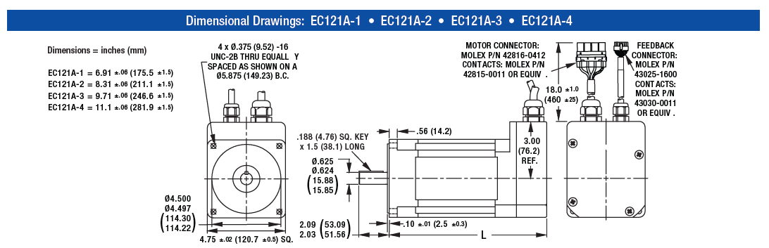 EC121A Dimensional Drawing 尺寸與安裝規格圖